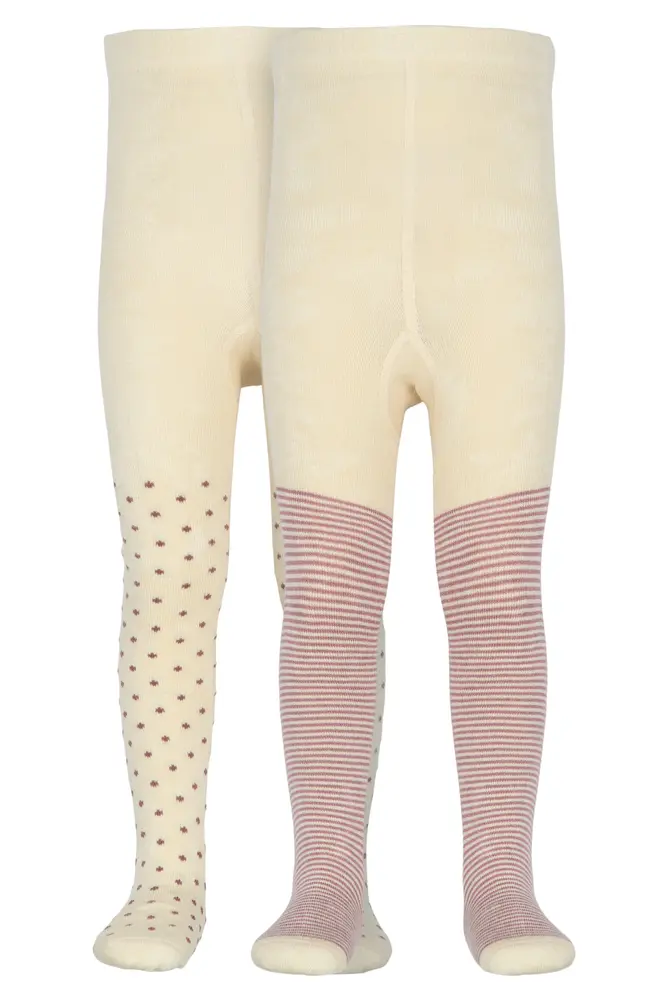 Bamboo Strømpebukser 2 Pak - Pale Pink til Børn