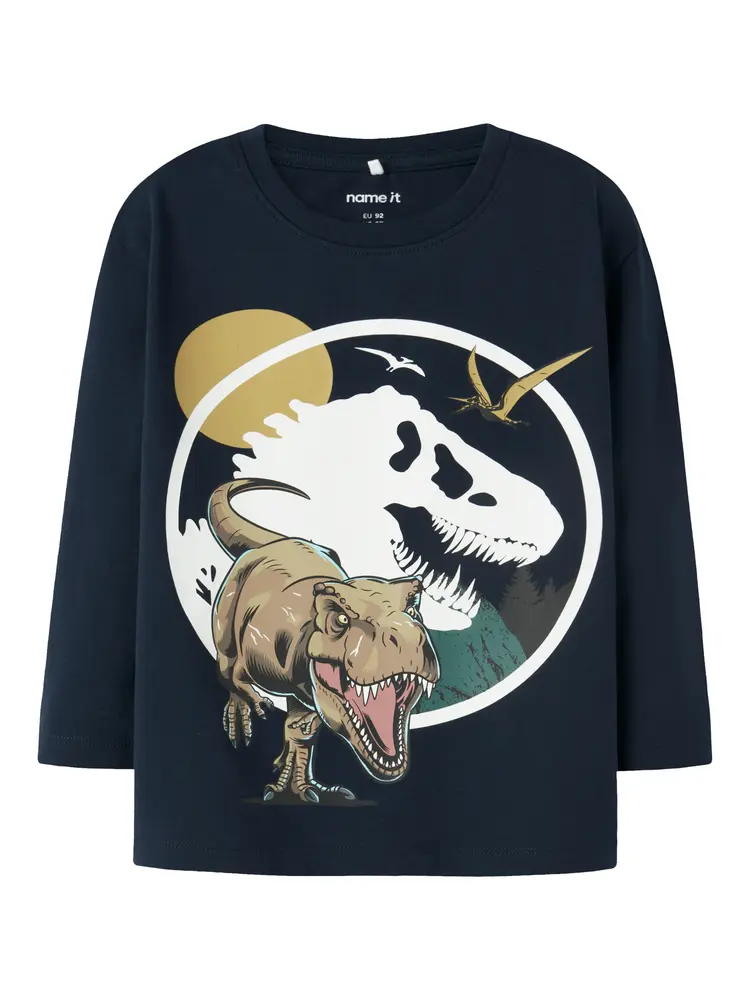 Ollo Jurassic Dinosaur Bluse - Navy Blazer til Børn