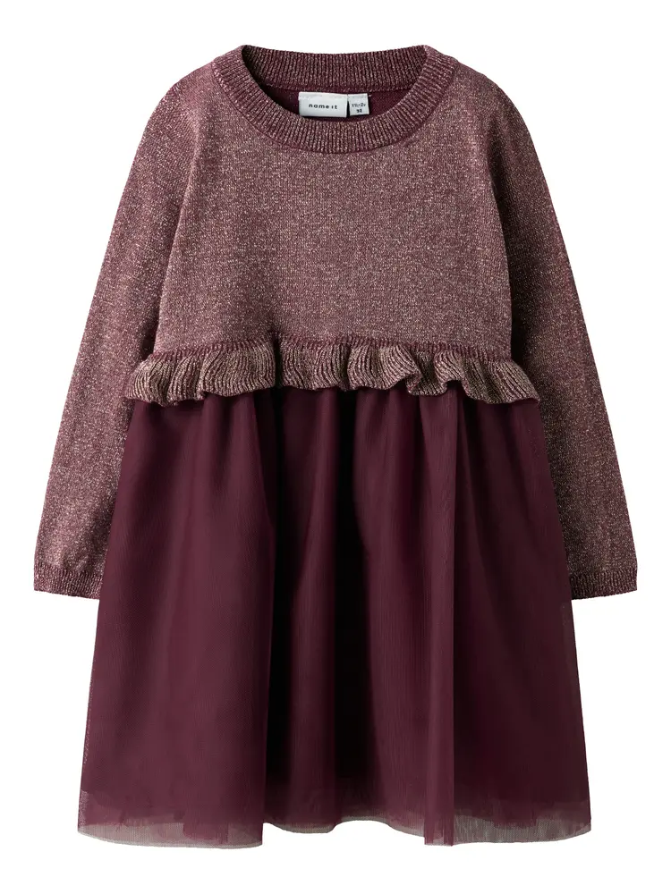 Refraja Strikket Kjole i Bourgogne - Festklar Stil!