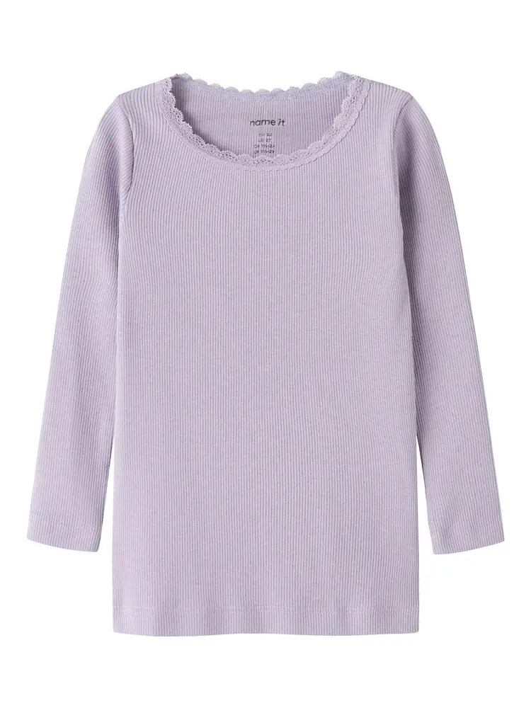 Kab Langærmet Top   Lavender Gray   104 fra Name It