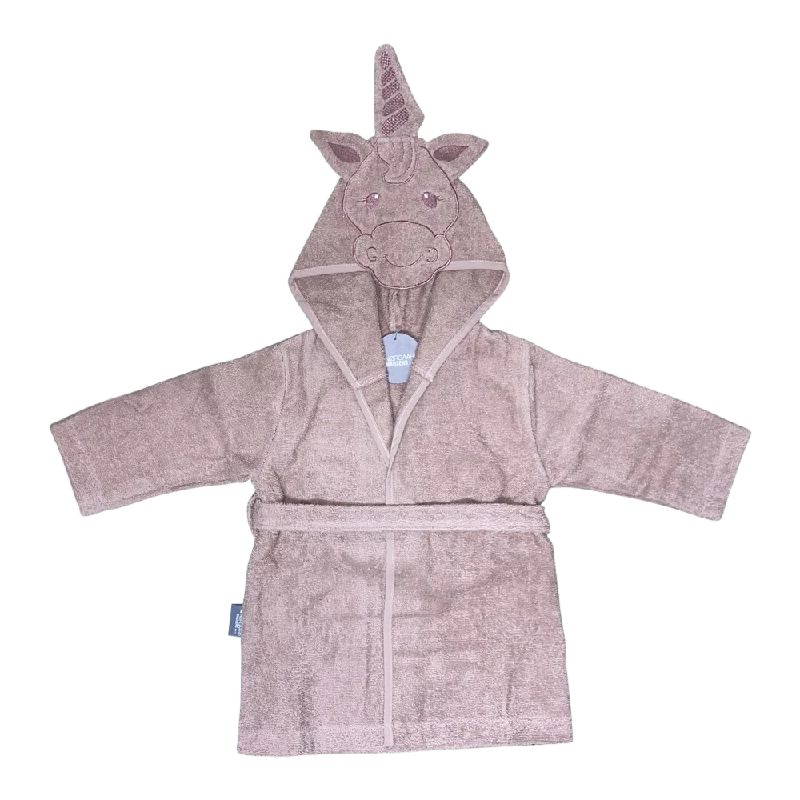 Nm Badekåbe Mauve M  Enhjørning På Hætten Str. 2 år fra Nørgaard Madsen
