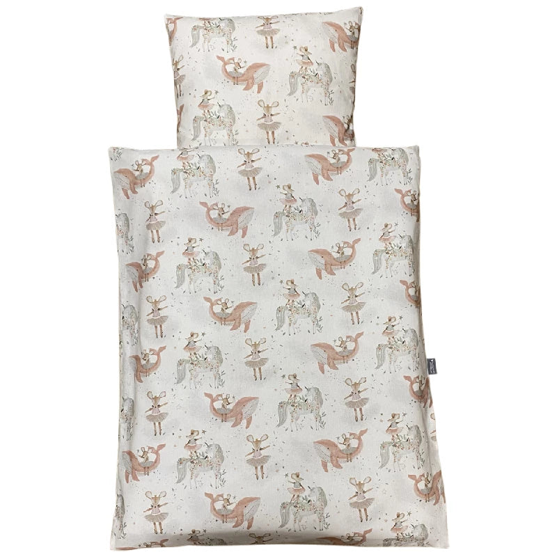 Baby Sengelinned   Dess. 1229 Ballet Mus I Rosa Farver fra Nørgaard Madsen