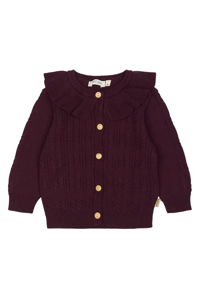 Dalia Cardigan   Dark Grape   80 fra Petit Piao