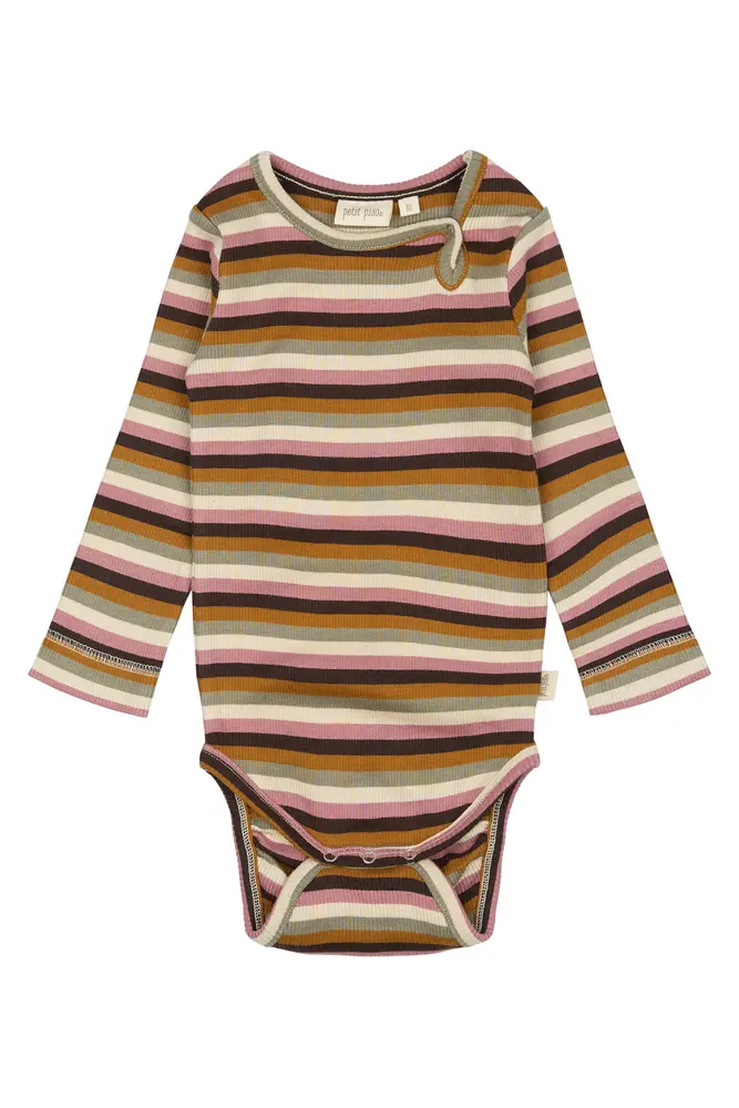 Body Ls Striber   Nostalgic Rose Multi Stripe   56 fra Petit Piao
