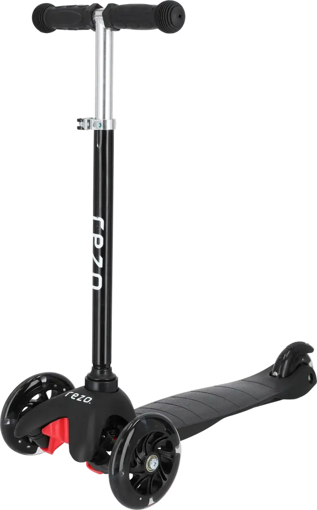 Rezo Løbehjul med Lys - Sort, Justerbar Højde