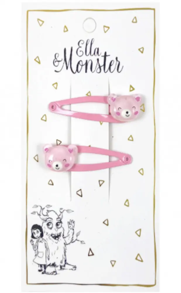 Hårclips Pink Bear fra Ella & Monster