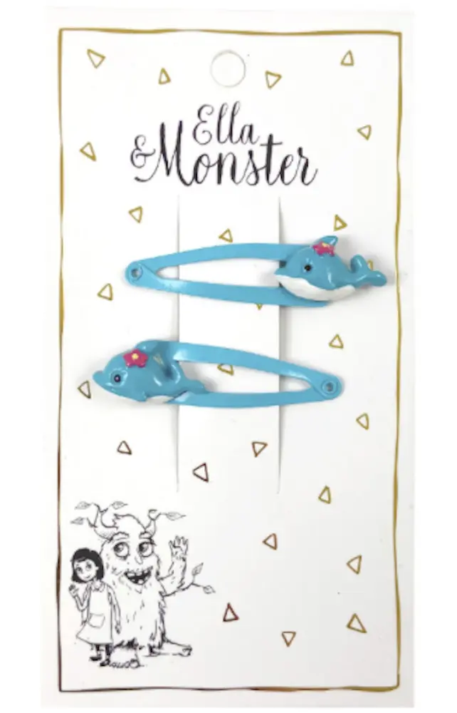 Hårclips Turuise Dolphin fra Ella & Monster