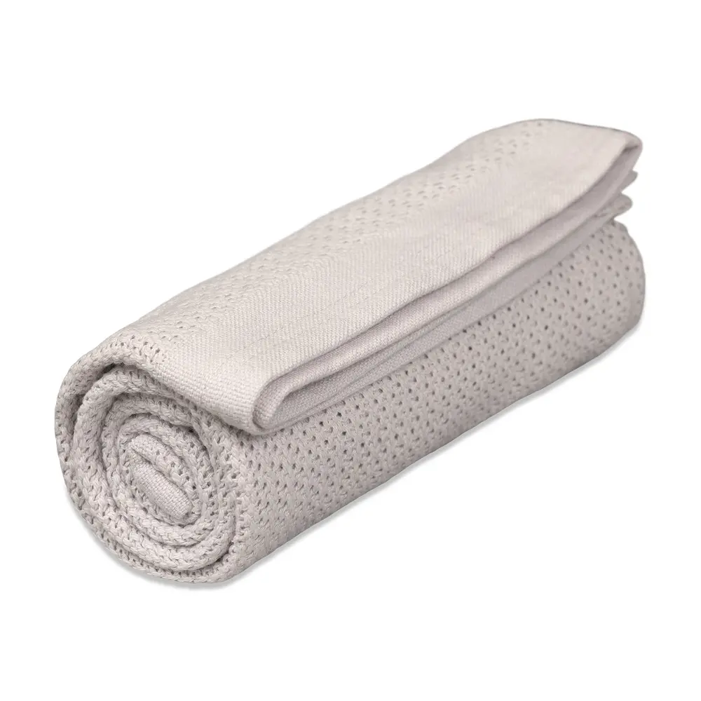 Striktæppe, Bomuld, Dove Grey fra Vinter & Bloom