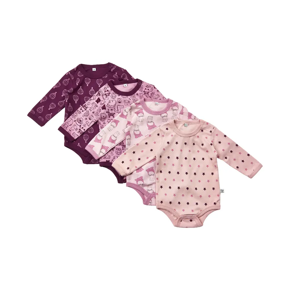 Bodystocking 4 Pakke - Langærmet i Lilac fra Pippi