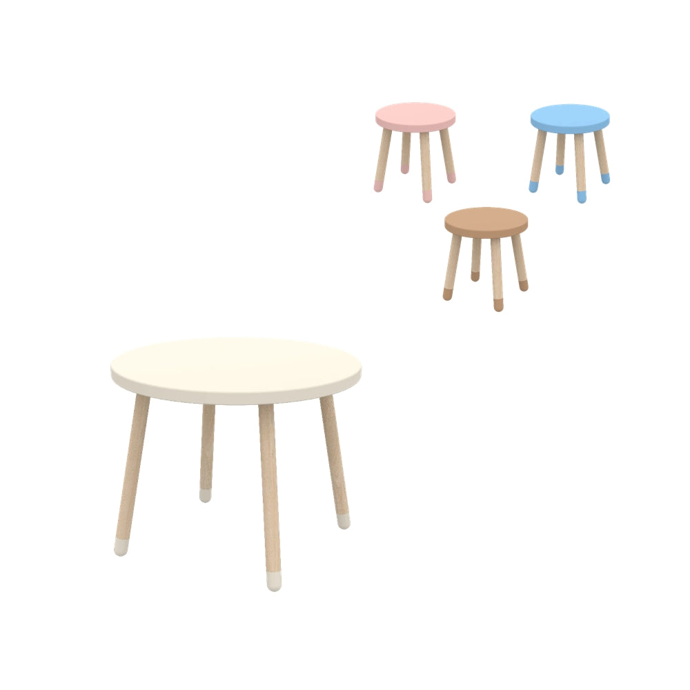 Dots 1 Bord og 1 Taburet i Blushing Pink fra Flexa