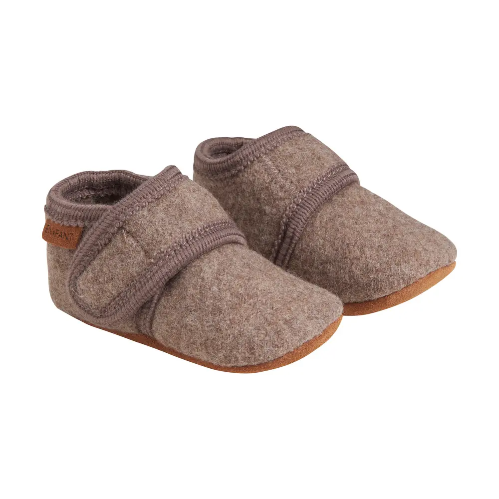 Baby Wool Slippers   Walnut   21 22 fra En Fant