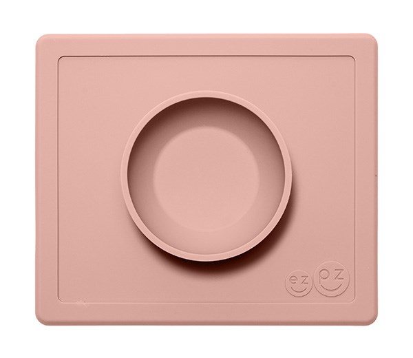 Dækkeserviet Og Skål I ét   Happy Bowl   Støvet Rosa fra Ezpz