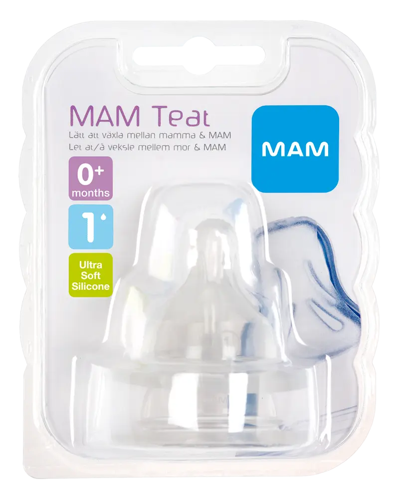 2 Pak Flaskesutâ teat,â størrelse 1 fra Mam