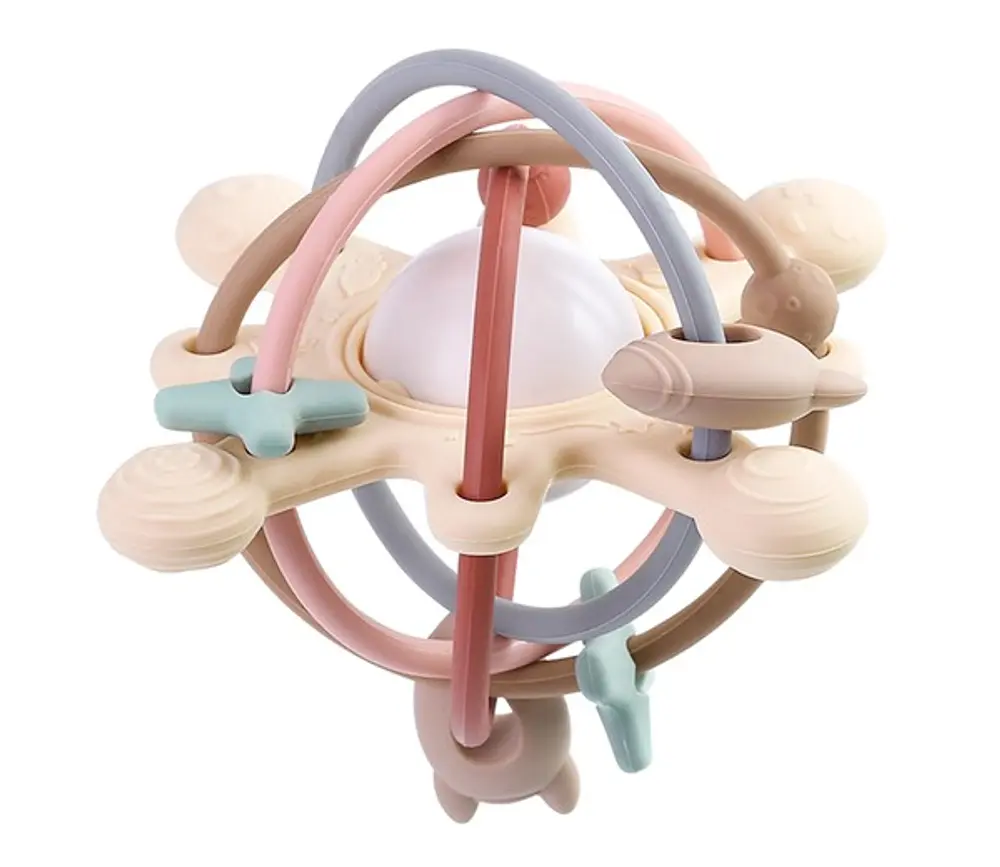 Multi Toy Silikonelegetøj Med Raslekugle Dark fra Le Toft