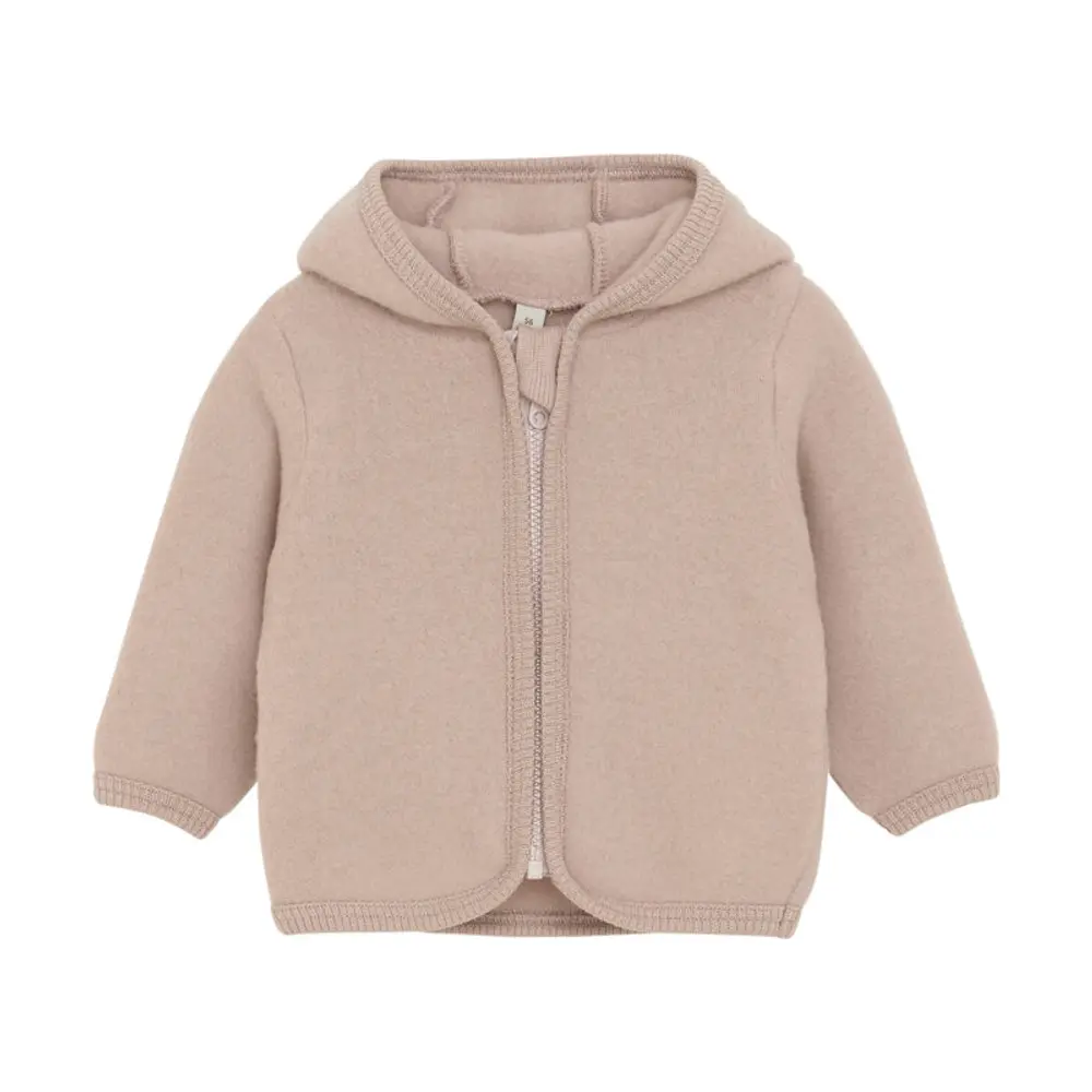 Sød uldfleece cardigan med ører - Mahogany Rose