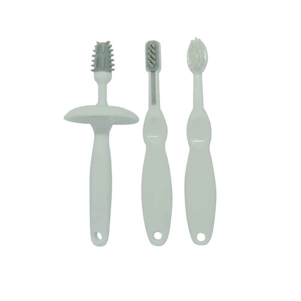 3 Delt Trænings Tandbørste Sæt, Grå fra Oopsy