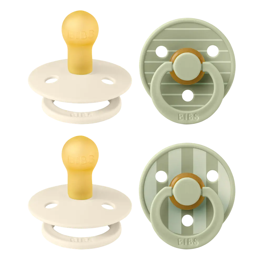 Studio Colour Sut 4pk Latex Str 1  Pin Ivory  Sage fra Bibs