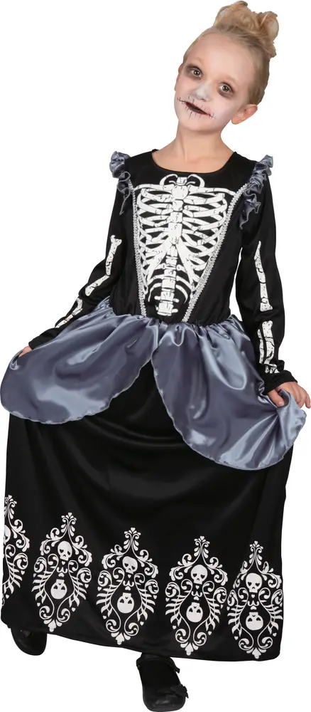 Skeleton Queen Kostume   Sort   8 10 år fra Ciao