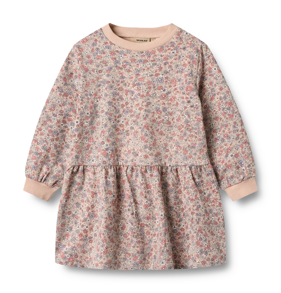 Zenia Sweat Kjole   Rose Dust Flowers   3 år fra Wheat