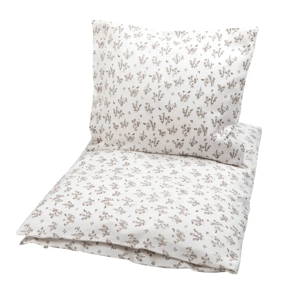 Junior Sengetøj, 100x140 Cm   Floral, Beige, fra Müsli