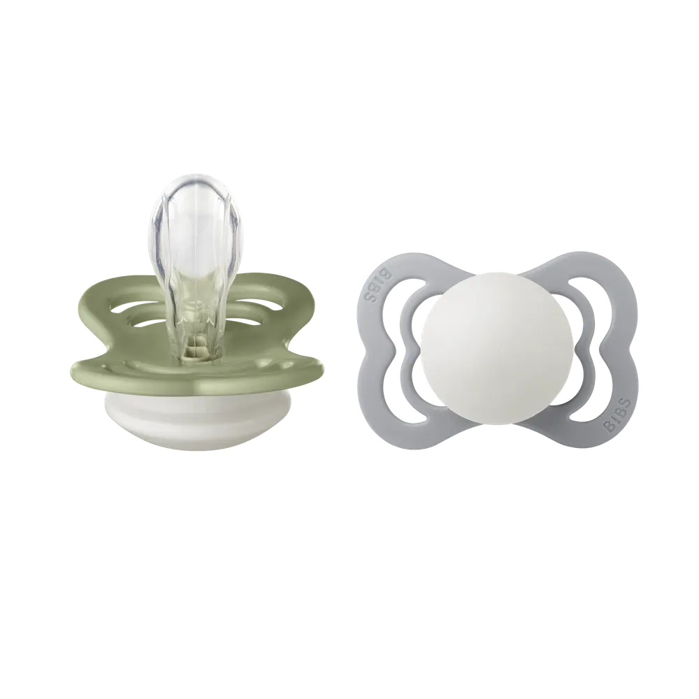 Supreme 2 Pk Silicone Str. 1 Night   Sage Cloud fra Bibs