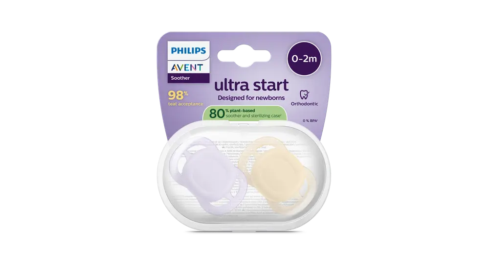 Sut, Ultra Start, 0 2 M, Lyserød Lysegul fra Philips Avent