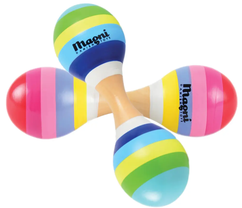 Maracas Dobbelt Med Striber 1 Stk fra Magni