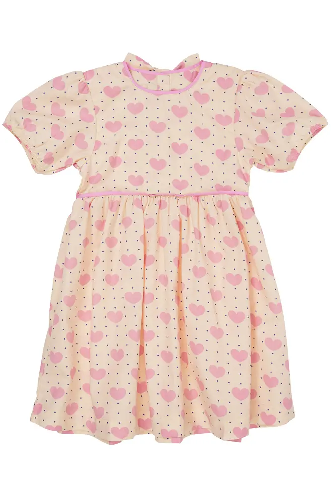 Hjerte Kjole M. Puf ærmer   Heart Aop   80 fra Copenhagen Colors