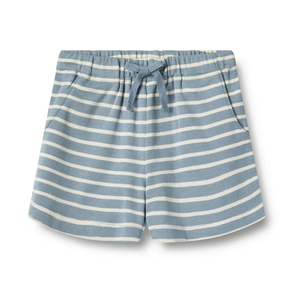 Jersey Shorts Kalle   Ashley Blue Stripe   116 fra Wheat