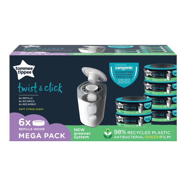 Tommee Tippee Twist & Click Refill   6 Pak fra Sangenic