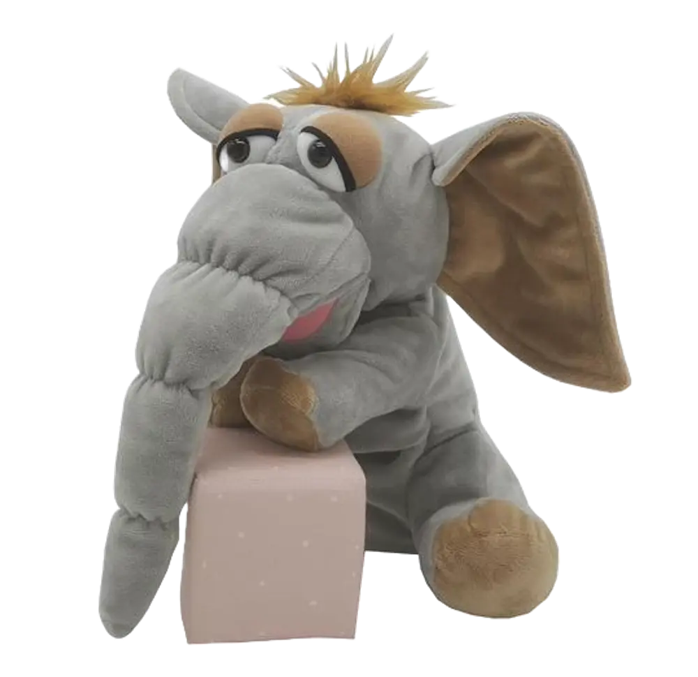 Elefant (mammut) Hånddukke 25 Cm. fra Magni