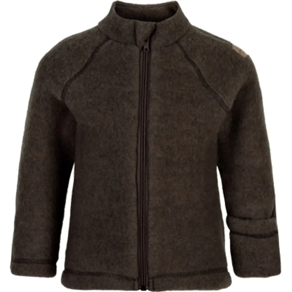 Uld Jakke   Dark Brown Melange   74 fra Mikk-line