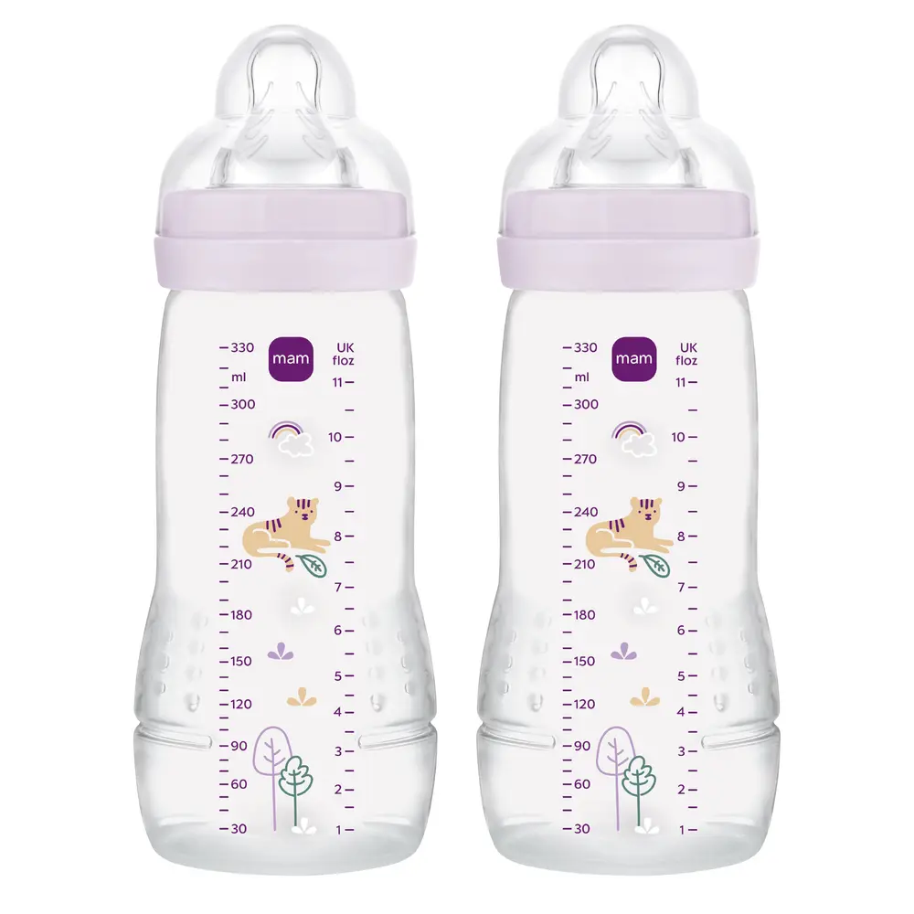 Easy Active Baby Bottle 330ml 2pk Pink fra Mam