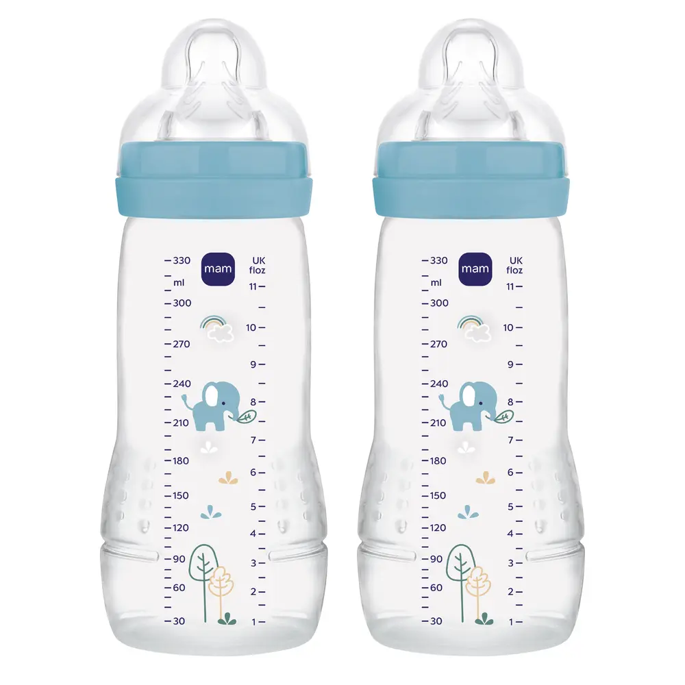 Easy Active Baby Bottle 330ml 2pk Blue fra Mam
