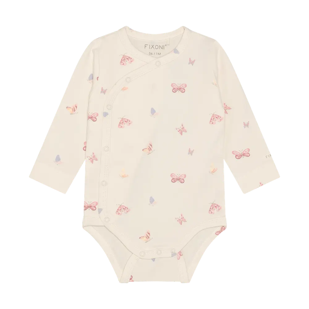 Langærmet Wrap Body   Bleached Mauve   56 fra Fixoni