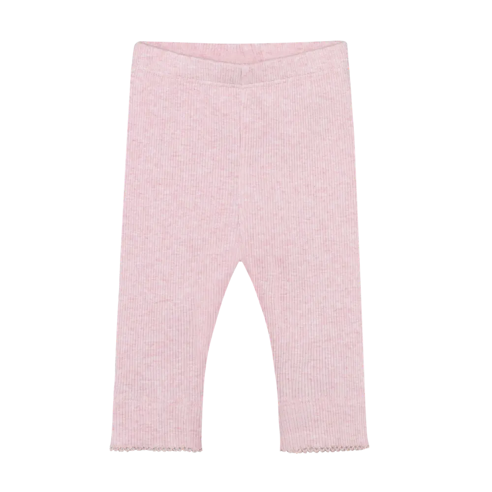 Leggings Melange Rib Bleached Mauve Melange 62 fra Fixoni