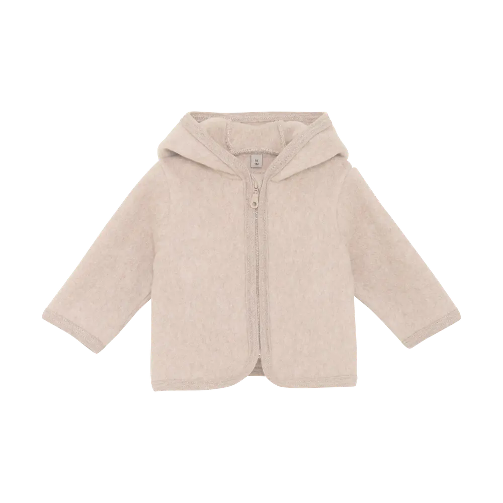 Jakke M. ører   Bomuldsfleece   Camel Melange   92 fra Huttelihut