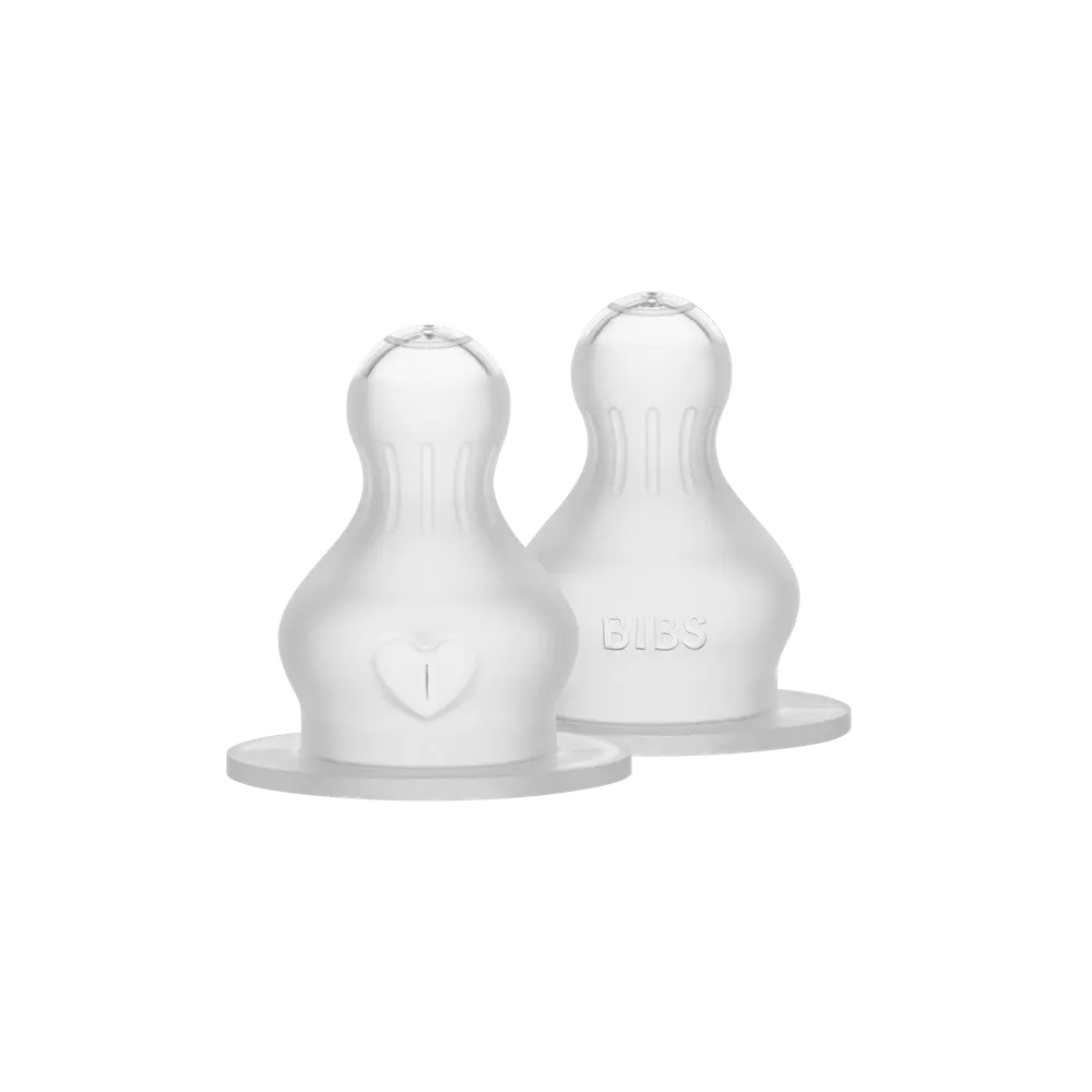 Flaskesut Rund Silikone 2pk Tykt Flow fra Bibs