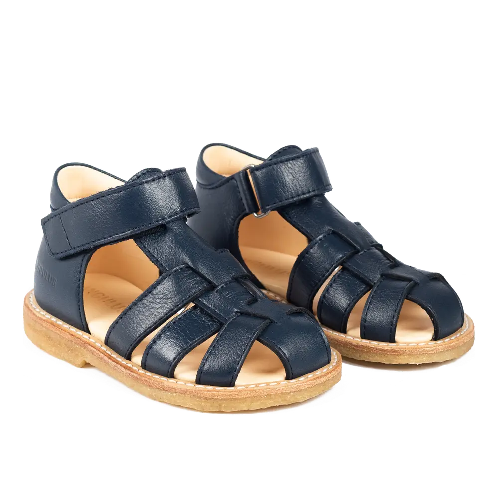 Begynder Sandal Med Velcrolukning   Navy   21 fra Angulus