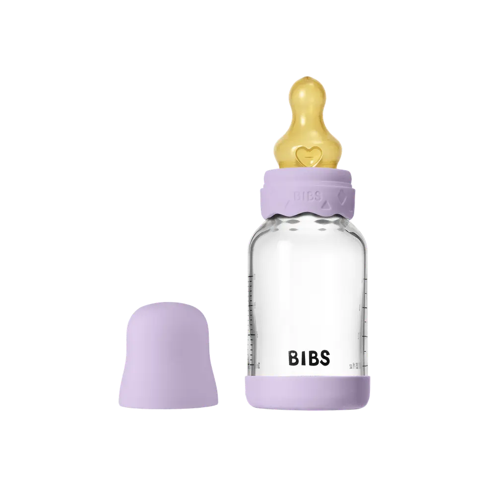 Glass Boheme Baby Bottle Latex 120 Ml Violet Sky fra Bibs