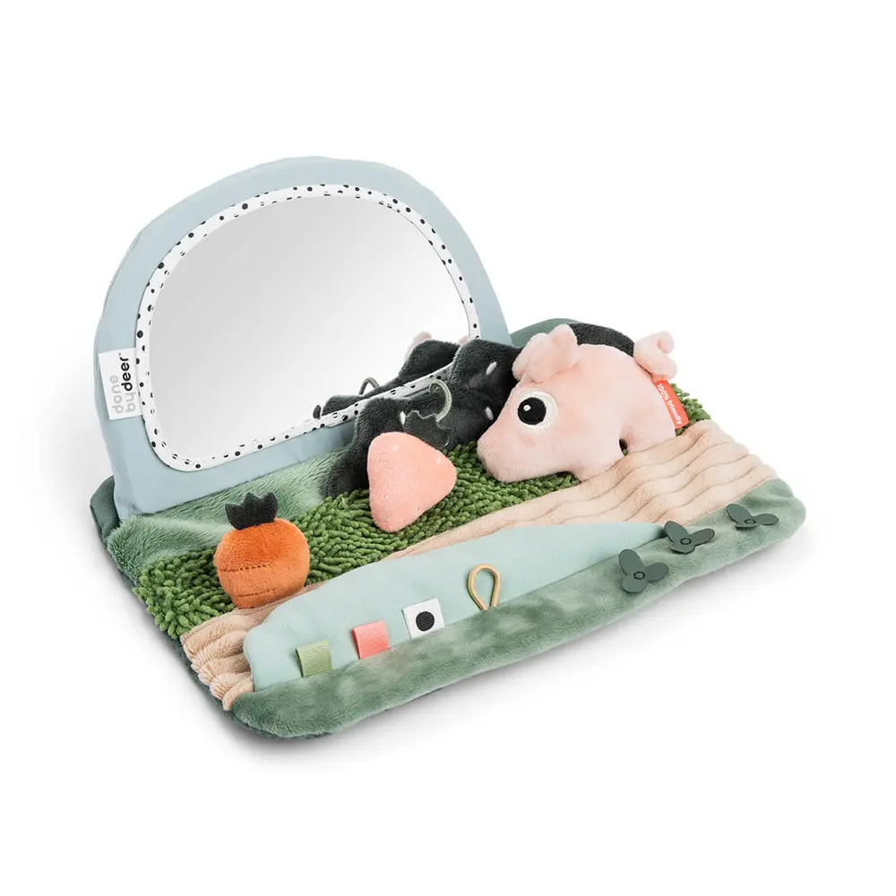 Tummy Time Sensorisk Spejl Tiny Farm Farvemix fra Done By Deer