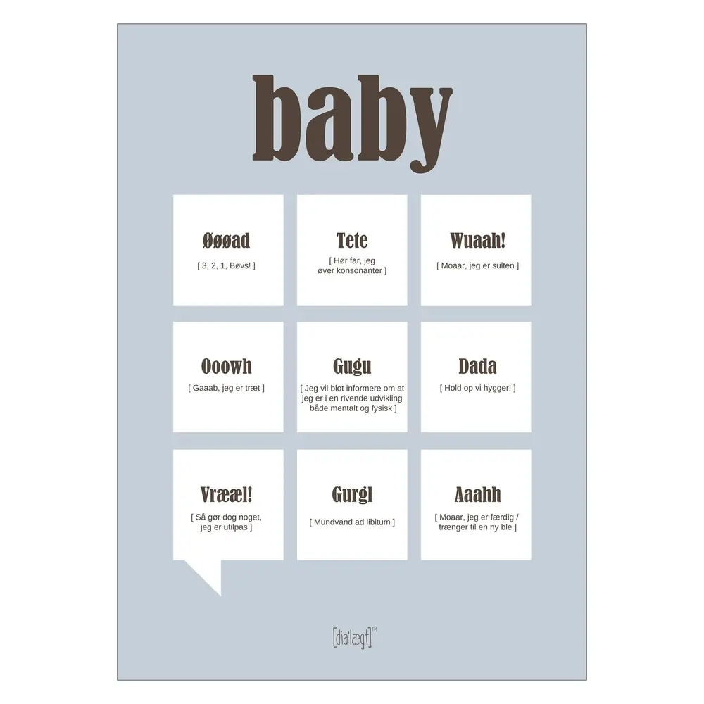 Plakat   Citat Baby A3 fra Poster & Frame