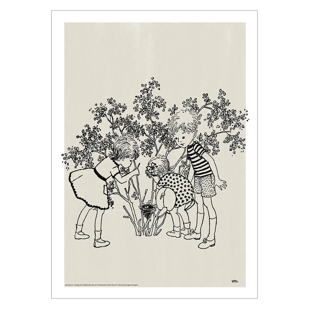 Plakat   Astrid Lindgren   Lotta   Fugle Rede 50x70 fra Poster & Frame