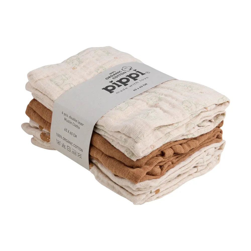 øko. Stofbleer (6 Pak) Almond fra Pippi