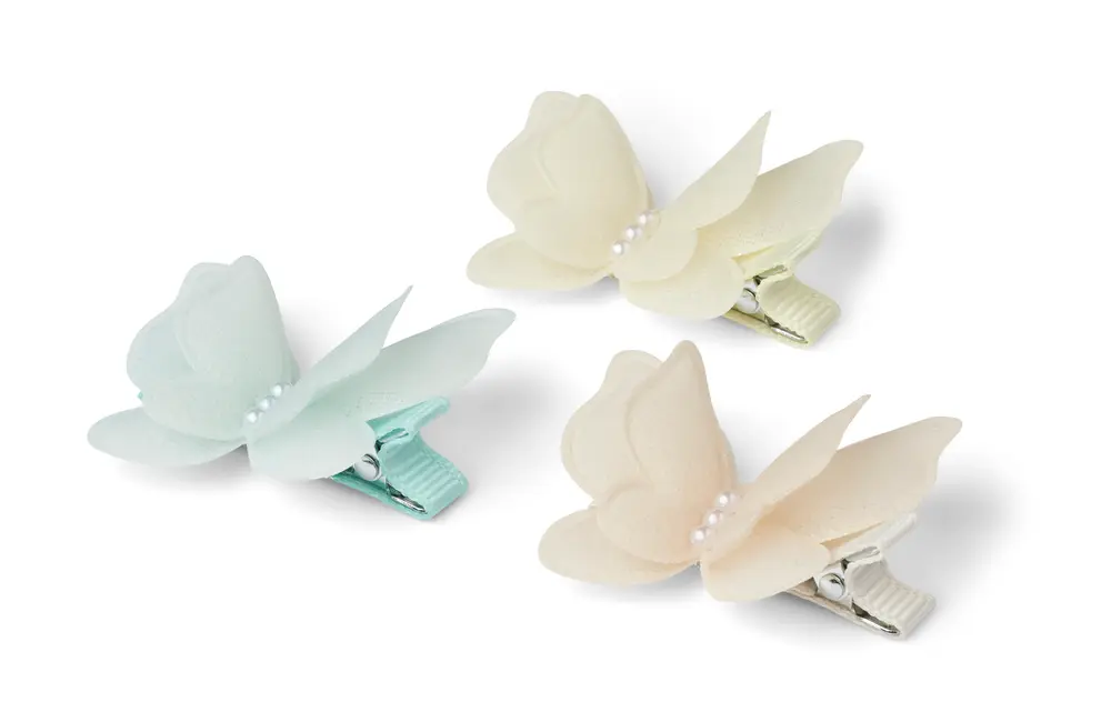 3 Pak Spænder Sommerfugl   Mix   One Size fra Jocko