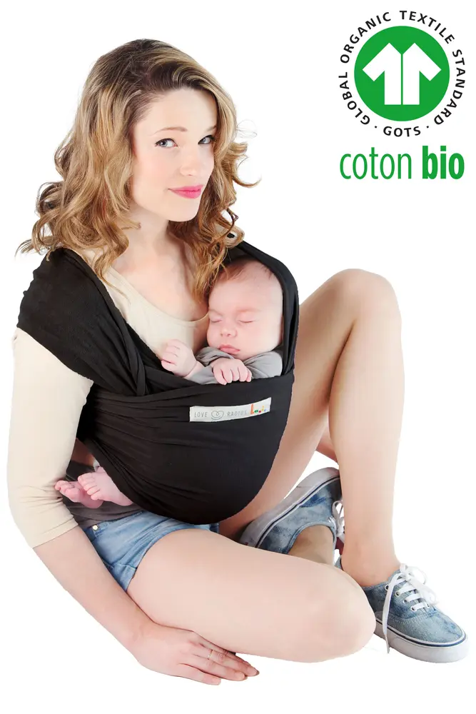 Basic økologisk Strækvikle Sort fra Love Radius By Je Porte Mon Bebé