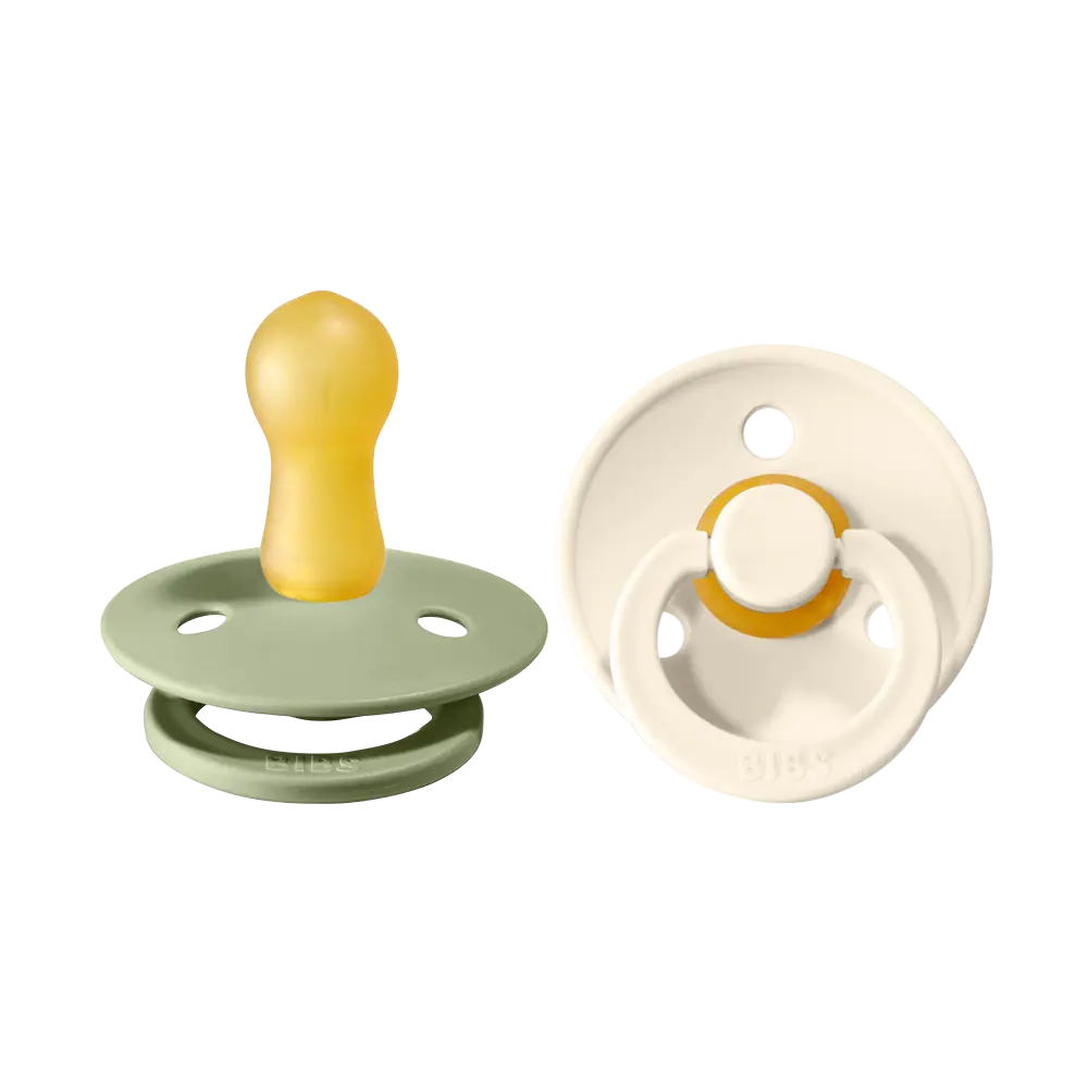 2 Pk. Colour Sut 6 18 Mdr. Latex Sage Ivory fra Bibs