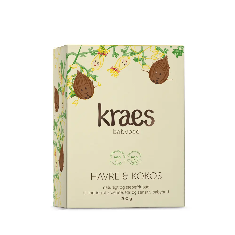 Babybad Med Havre Kokos 200 G. fra Kraes