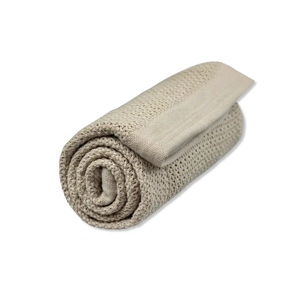 Striktæppe, Bomuld   Pebble Grey fra Vinter & Bloom