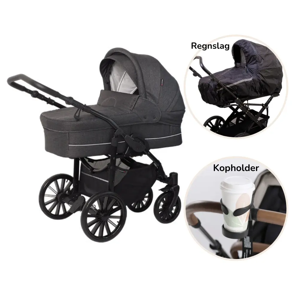 Nordic Lux Inkl. Regnslag Og Kopholder   Dark Grey Melange fra Scandia